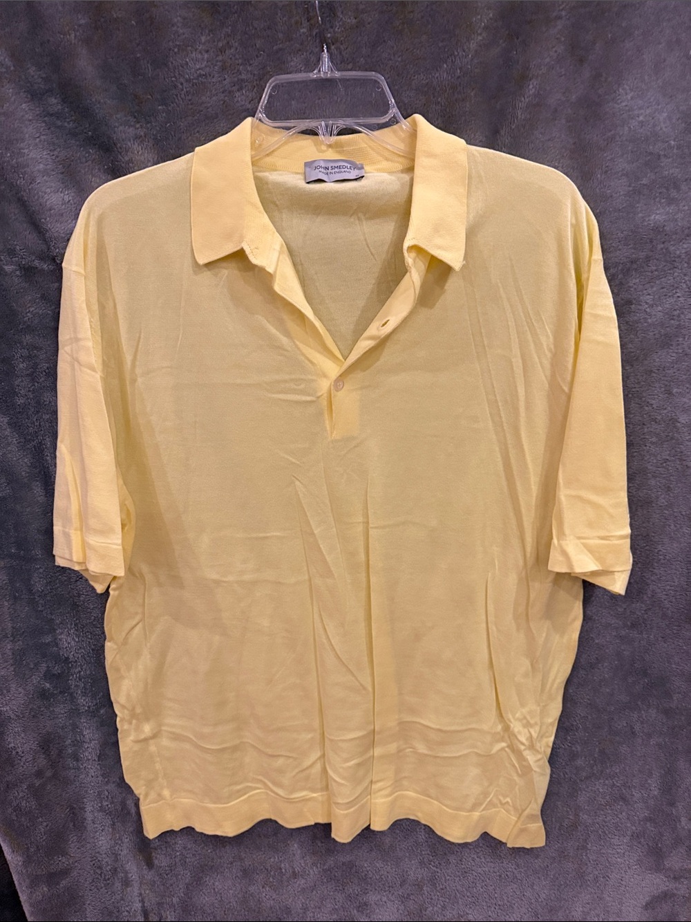 John Smedley Pale Yellow Short-Sleeve Polo